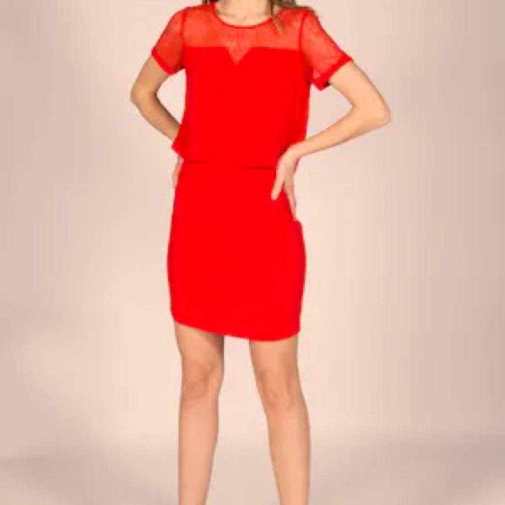Comptoir des Cotonniers red layered dress